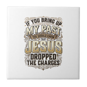 Azulejo Camiseta cristiana vintage Jesús retiró los cargos