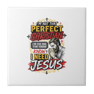 Azulejo Camiseta cristiana vintage Necesito Jesús Diseño_1