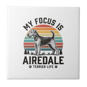Azulejo Camiseta de Airedale Terrier Amante de Perros Vint