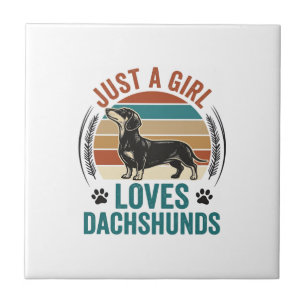 Azulejo Camiseta de amante de Dachshund Gráfico de perro d