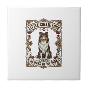 Azulejo Camiseta de Amante de Perro Collie con Cita de Gra