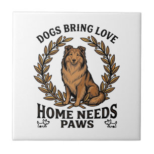 Azulejo Camiseta de amor de perro grabado vintage diseño d