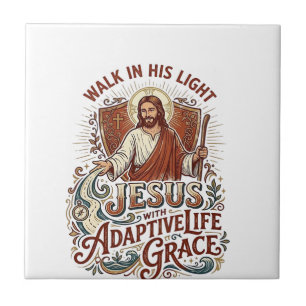 Azulejo Camiseta de ánimo de discapacidad de Jesús Inspira