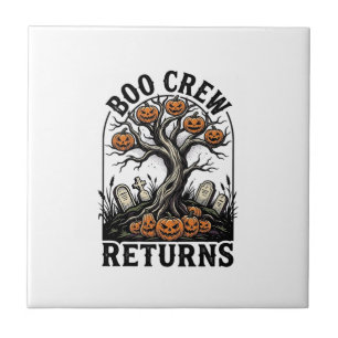 Azulejo Camiseta de árbol de Halloween Gráfica de calabaza