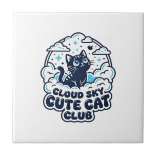 Azulejo Camiseta de arte para amantes de gatos lindos en c