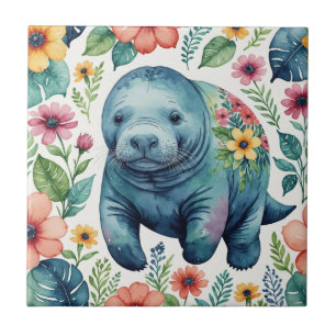 Azulejo Camiseta de bebé de Manatee