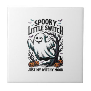 Azulejo Camiseta de Bruja de Halloween Diseño de Humor de