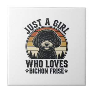 Azulejo Camiseta de chica Bichon Frise amante de perros vi