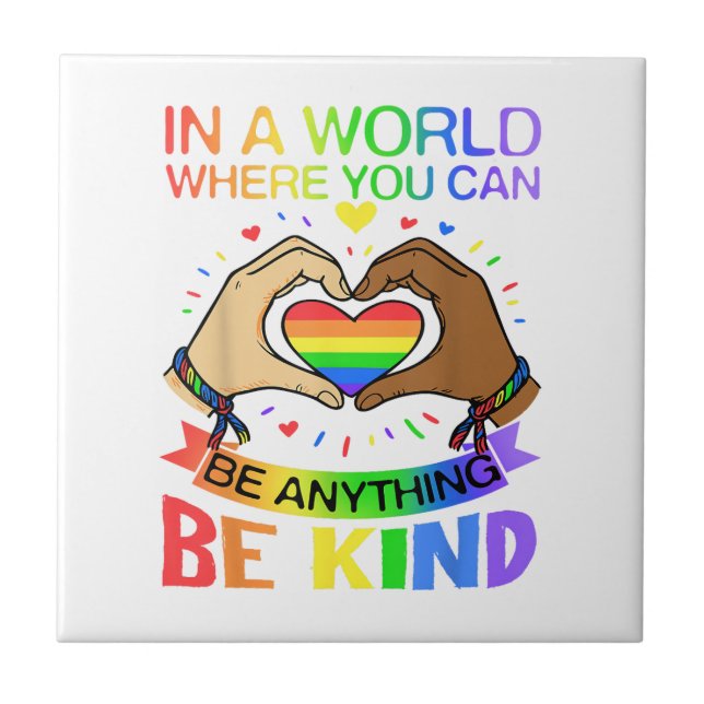 Azulejo Camiseta de Conciencia de Igualdad de Arcoiris de  (Frente)