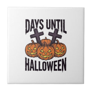 Azulejo Camiseta de Cuenta Regresiva de Halloween Diseño d