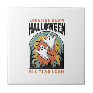 Azulejo Camiseta de Cuenta Regresiva de Halloween Gráfico