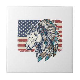 Azulejo Camiseta de diseño vectorial vintage de caballo pa