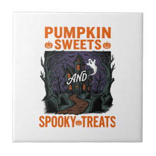 Azulejo Camiseta de dulces de calabaza diseños espeluznant