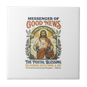 Azulejo Camiseta de entrega de trabajador postal de Jesús