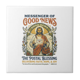 Azulejo Camiseta de entrega de trabajador postal de Jesús