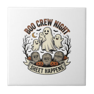 Azulejo Camiseta de fiesta Vintage Ghost Halloween Boo Cre
