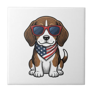 Azulejo Camiseta de gafas de sol de cachorro de Beagle pat