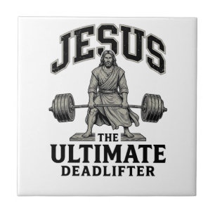 Azulejo Camiseta de gimnasio vintage de Jesús levantador d