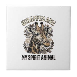 Azulejo Camiseta de grabado vintage de animal espiritual d