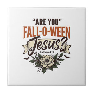 Azulejo Camiseta de grabado vintage de Jesús Fall-O-Ween c