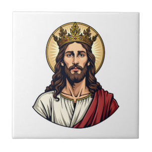 Azulejo Camiseta de grabado vintage halo corona de Jesús 2