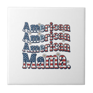 Azulejo Camiseta de grabado vintage patriótica American Ma