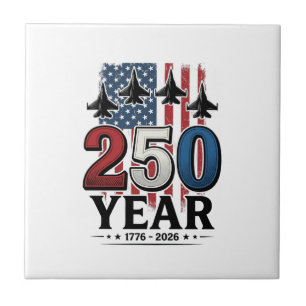 Azulejo Camiseta de grabado vintage Patriotico de 250 años