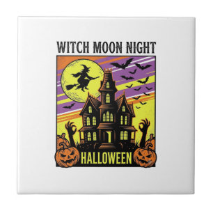 Azulejo Camiseta de Halloween de Bruja Vintage Casa Embruj