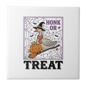 Azulejo Camiseta de Halloween de ganso bruja Honk Or Treat
