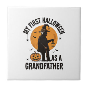 Azulejo Camiseta de Halloween del abuelo primer abuelo esp