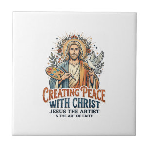 Azulejo Camiseta de hobby de acuarela de Jesús Fe inspirad