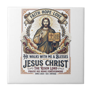 Azulejo Camiseta de Jesús Surfing Fe Inspiradora
