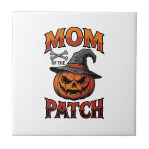 Azulejo Camiseta de Mamá de Halloween Calabaza Huesos Arte