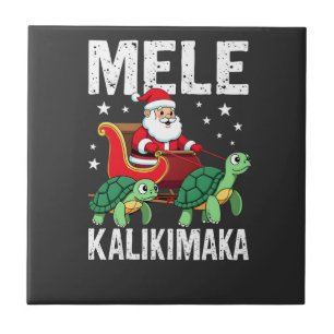 Azulejo Camiseta de Navidad Mele Kalikimaka Trineo de Sant