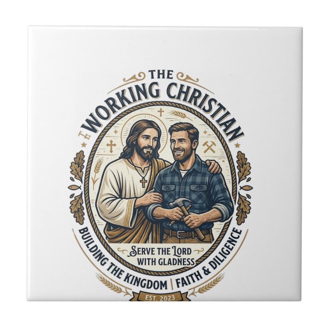 Azulejo Camiseta de oficios de construcción de Jesús Gráfi (Frente)