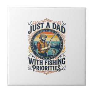 Azulejo Camiseta de Papá de Día de Pesca Solo Un Papá Con