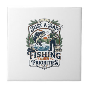 Azulejo Camiseta de Papá de Día de Pesca Solo Un Papá Con