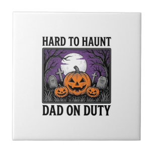 Azulejo Camiseta de Papá de Halloween Difícil de Asustar D