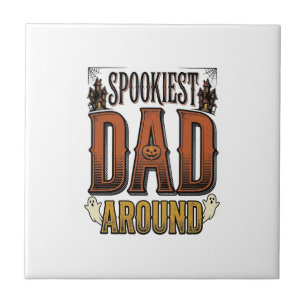 Azulejo Camiseta de Papá de Halloween Padre Espeluznante G