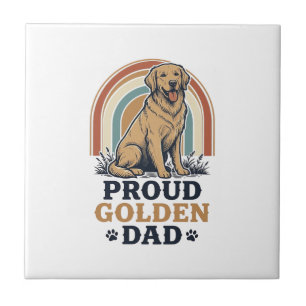 Azulejo Camiseta de Papá Retriever Dorado Regalo del Padre