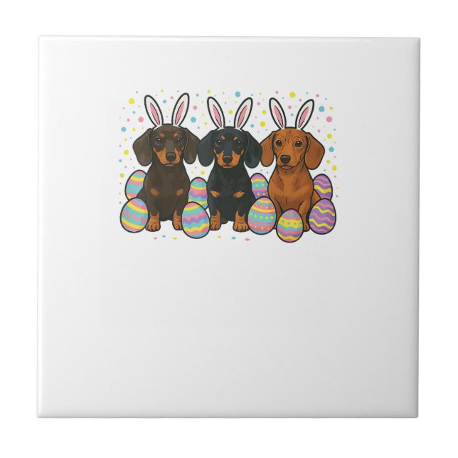 Azulejo Camiseta de Pascua de Dachshund (Frente)