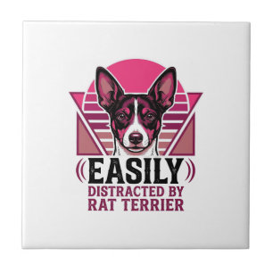 Azulejo Camiseta de perro Terrier Rat Vintage Fácilmente D