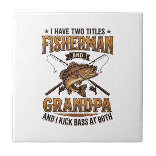 Azulejo Camiseta de pesca con grabado vintage de abuelo pe