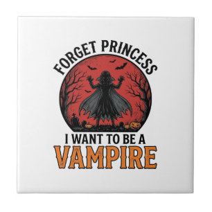Azulejo Camiseta de Princesa Vampiro Espeluznante Retro Di