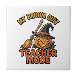 Azulejo Camiseta de profesor de Halloween divertido diseño