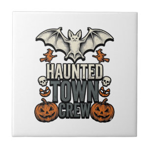 Azulejo Camiseta de Pueblo Embrujado Vintage Halloween Mur