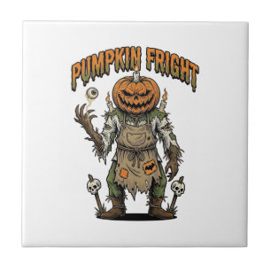 Azulejo Camiseta de terror de calabaza Arte de Halloween d