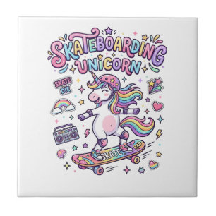 Azulejo Camiseta de tipografía negrita de unicornio de mon