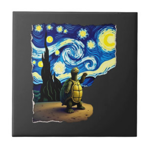 Azulejo Camiseta de Tortuga Artística Tortuga del cielo es