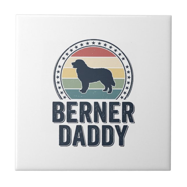 Azulejo Camiseta de vector de diseño de papá de perro vint (Frente)